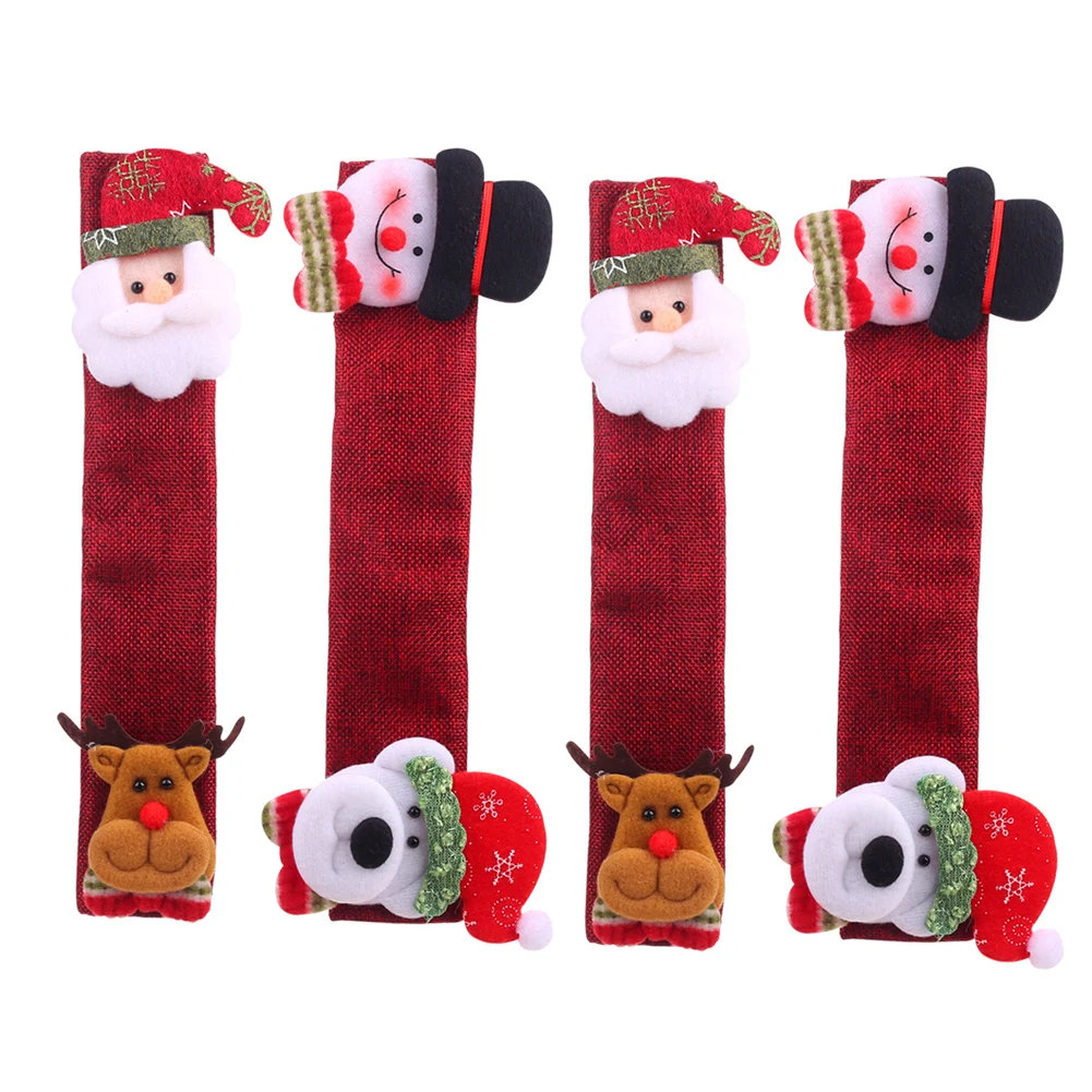 

4Pcs Fridge Handle Covers Christmas Microwave Oven Dishwasher Door Handle Cover Home Christmas Decorations new