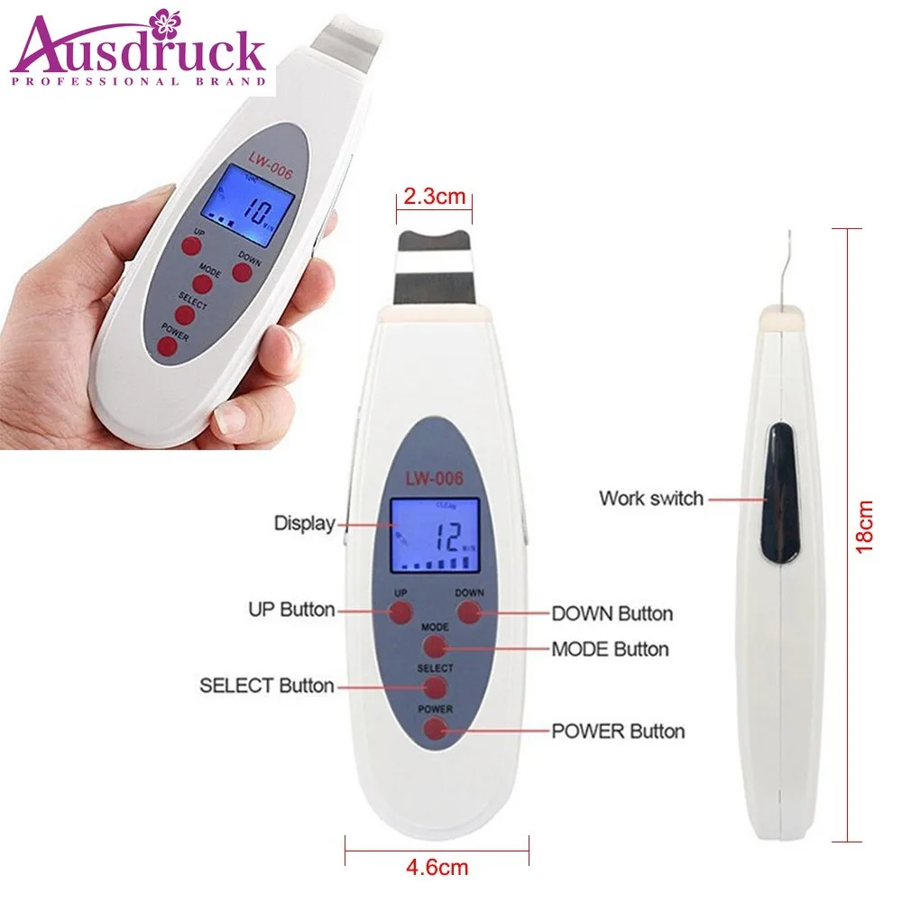 Goedkoop Lcd Ultrasone Peeling Cleanser Acne Verwijdering Porie Peeling Tone Lift Vibratie Massage Dode Huid Verwijderen Galvanische Facial Spa