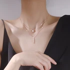 Ожерелье женское длинное из серебра 925 пробы, с мигающими бриллиантами