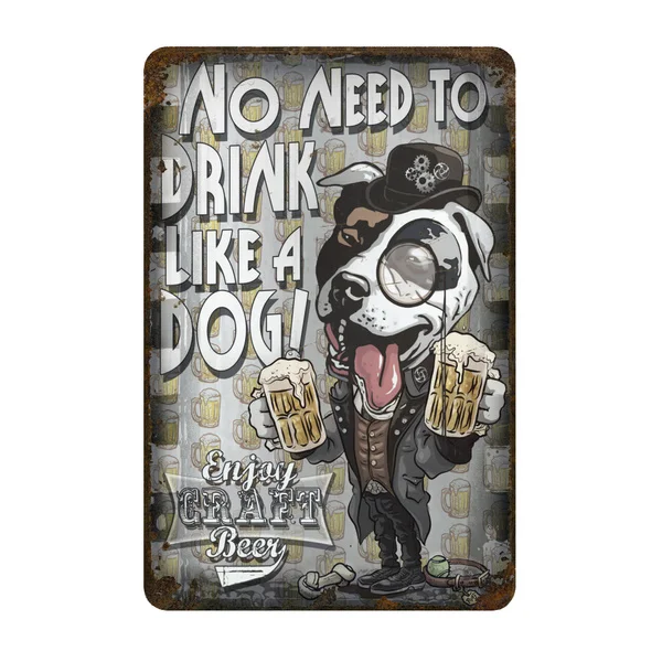 

Retro Craft Beer Pit Bull Tin Sign Vintage Retro Metal Sign Wall Decor Home Office Bar Pub Store Garage Coffee Shop Hotel