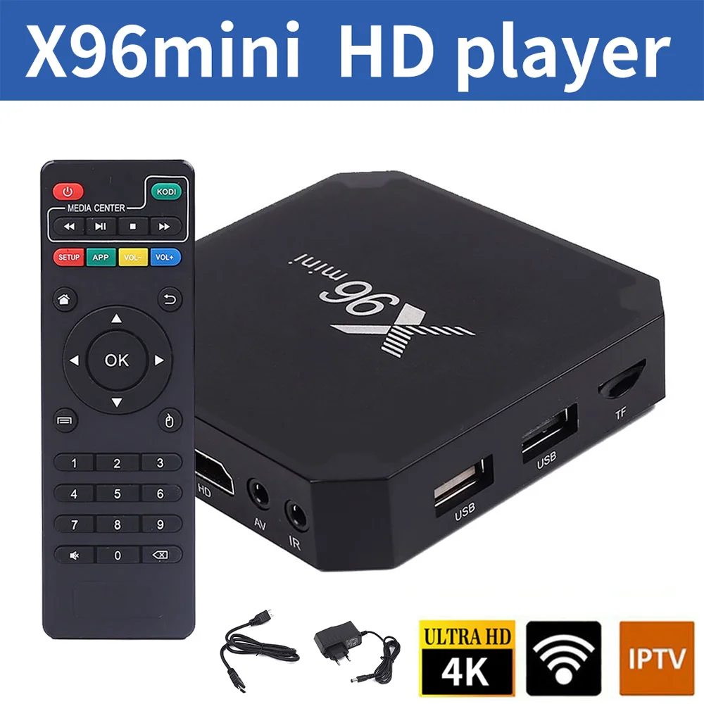 Умная ТВ приставка Cewaal X96mini Android 7 1 4 ядерный процессор S905W поддержка 8 ГБ 2 4G