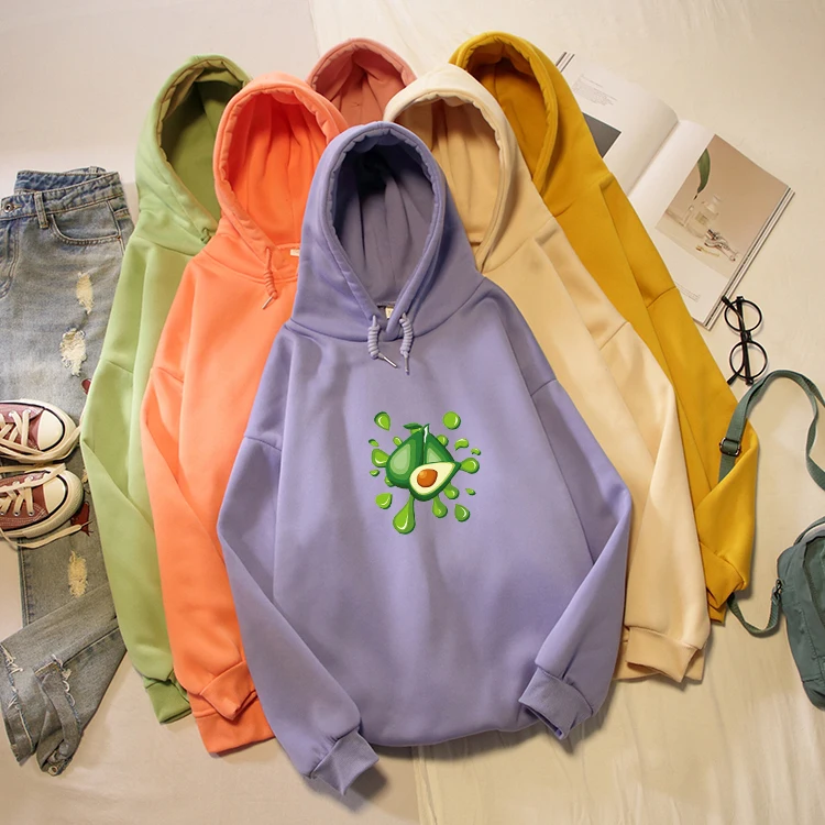 

Avocado Graphic Hoodies Women Korean Fashion Autumn Winter Long Sleeve Oversized Sweatshirts Harajuku Female Clothes Streetwear