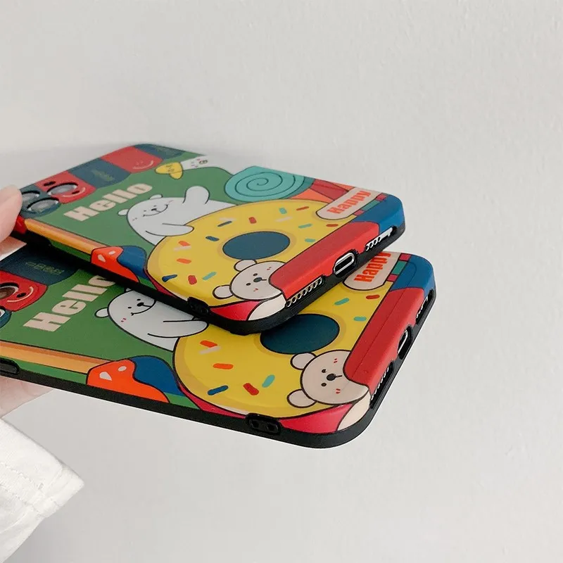 

Cute Animal Polar Bear Cow Pattern Girl Soft Case For Iphone 11 12 Pro Max Mini 7 8 Plus Xr X Xs Se Silicone Phone Cover Fundas