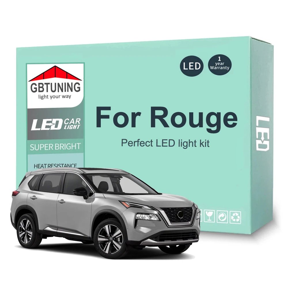 

LED Interior Light Bulb Kit For Nissan Rogue 2008-2016 2017 2018 2019 2020 2021 2022 Car Dome Map Reading Lamp Canbus No Error