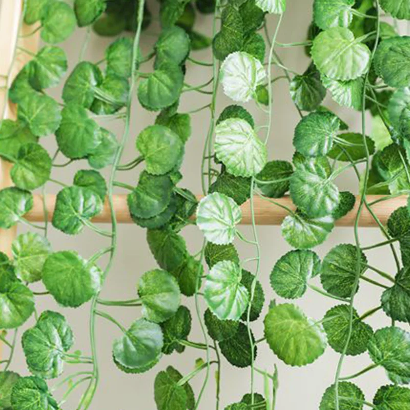 Искусственные Подвесные Растения листья набор зеленых ротанговых листьев