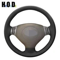 diy black pu artificial leather steering wheel covers hand stitched car steering wheel cover for chery tiggo 2007 2009