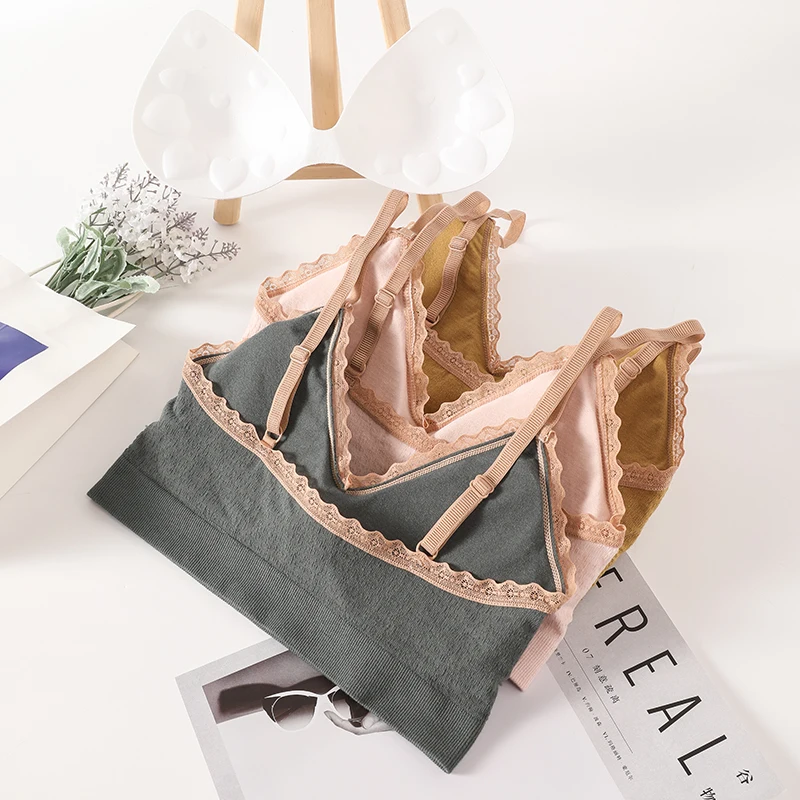 Кружевной топ-бюстгальтер для женщин укороченный топ бесшовное нижнее белье