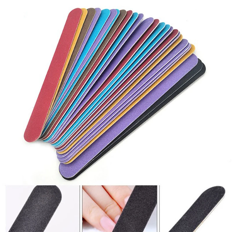 

10Pcs Home Beauty Salon Double-Sided Disposable Nail File Emery Shaping Board Pedicure Sanding Wood Nail Buffer