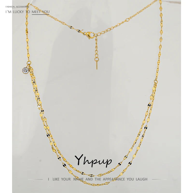 Женский двухслойный чокер из нержавеющей стали Yhpup модное сексуальное ожерелье