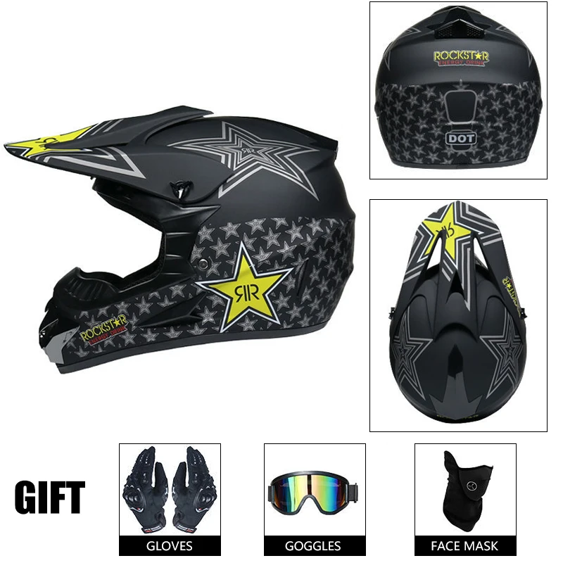 

Give 3 gifts motorcycle helmet , Professional racing, off-road, head protection, detachable. ventilation