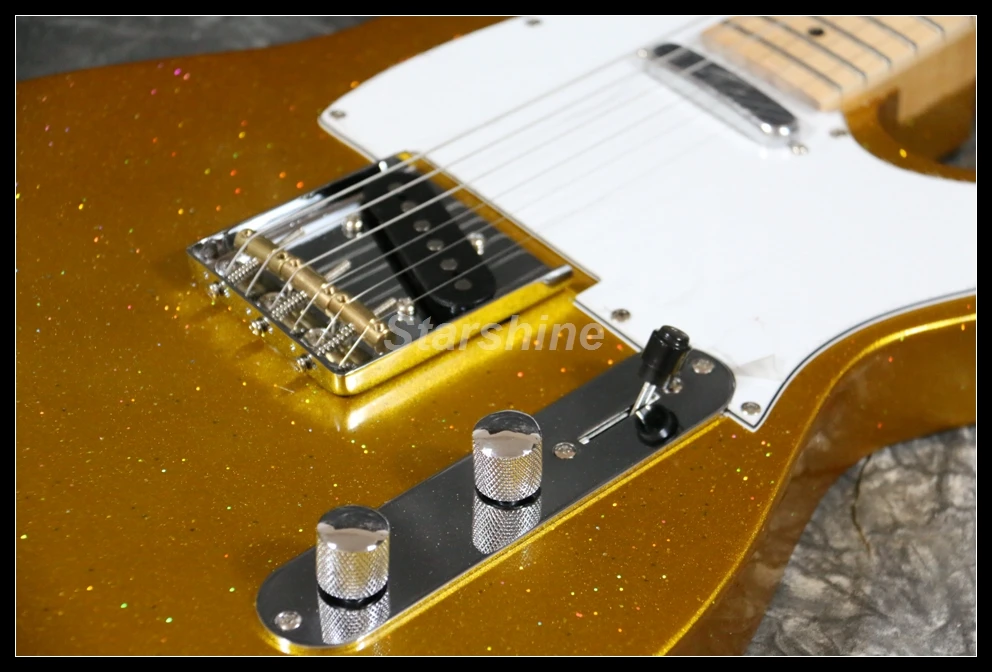 TL Custom Shop электрическая гитара T ER6 золотые верхние струны через