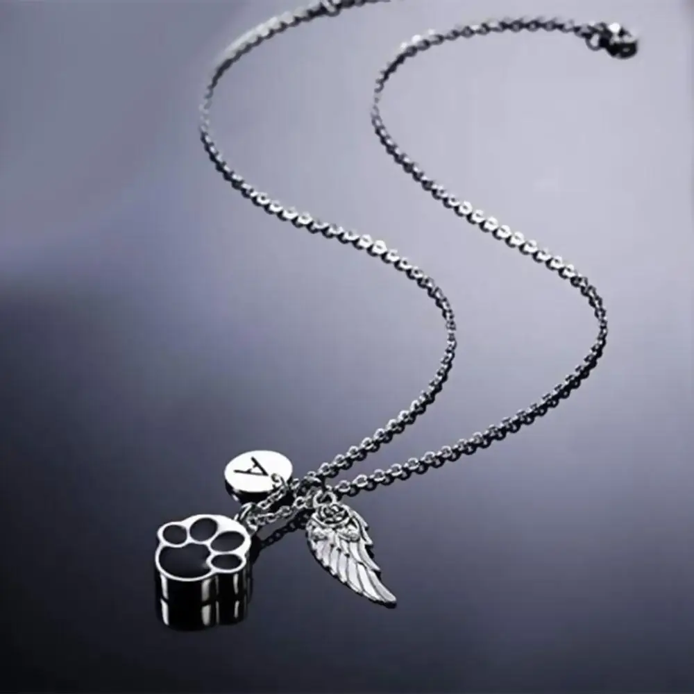 Кулон из нержавеющей стали с принтом в виде лап пепел кулон урны надписью