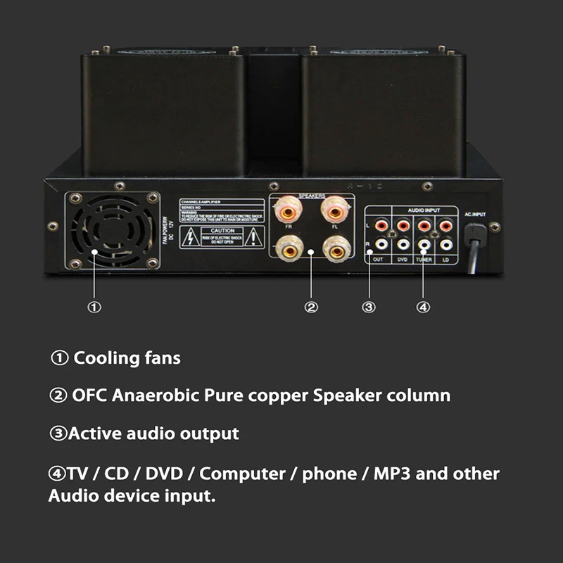 Усилитель высокой мощности AOSIBAO M12 HIFI вакуумный стерео усилитель басов с