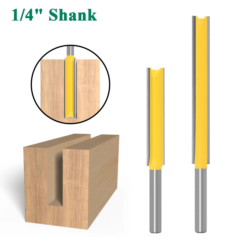 

6.35mm 1/4" Shank Single Double Flute Straight Bit Milling Cutter for Wood Tungsten Carbide Router Bit Woodwork Tool