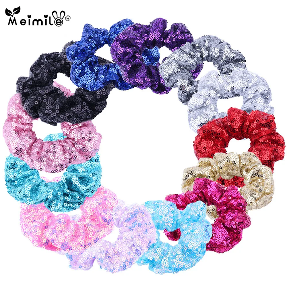 Женские бархатные резинки для волос с блестками|Аксессуары девочек| |