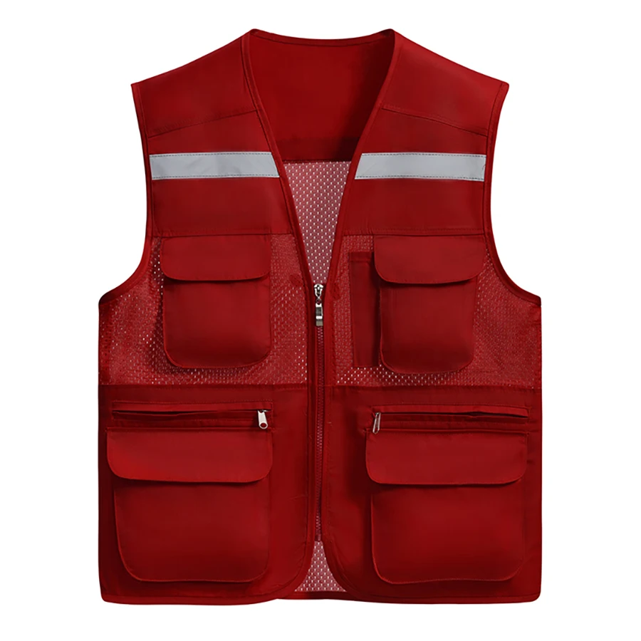 Сетчатый светоотражающий жилет с несколькими карманами сетчатый для активного