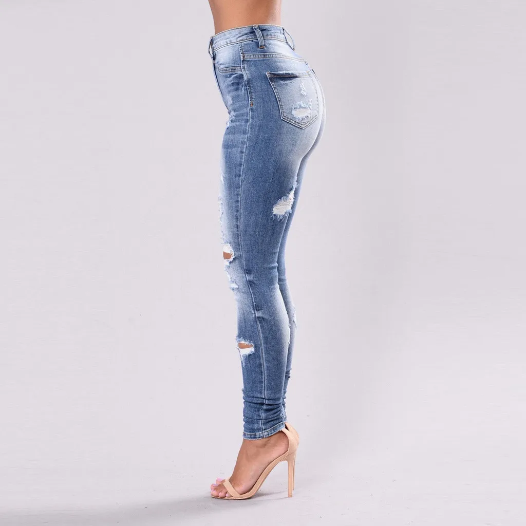 2019 осенние и зимние популярные женские джинсы новые одноцветные узкие с высокой