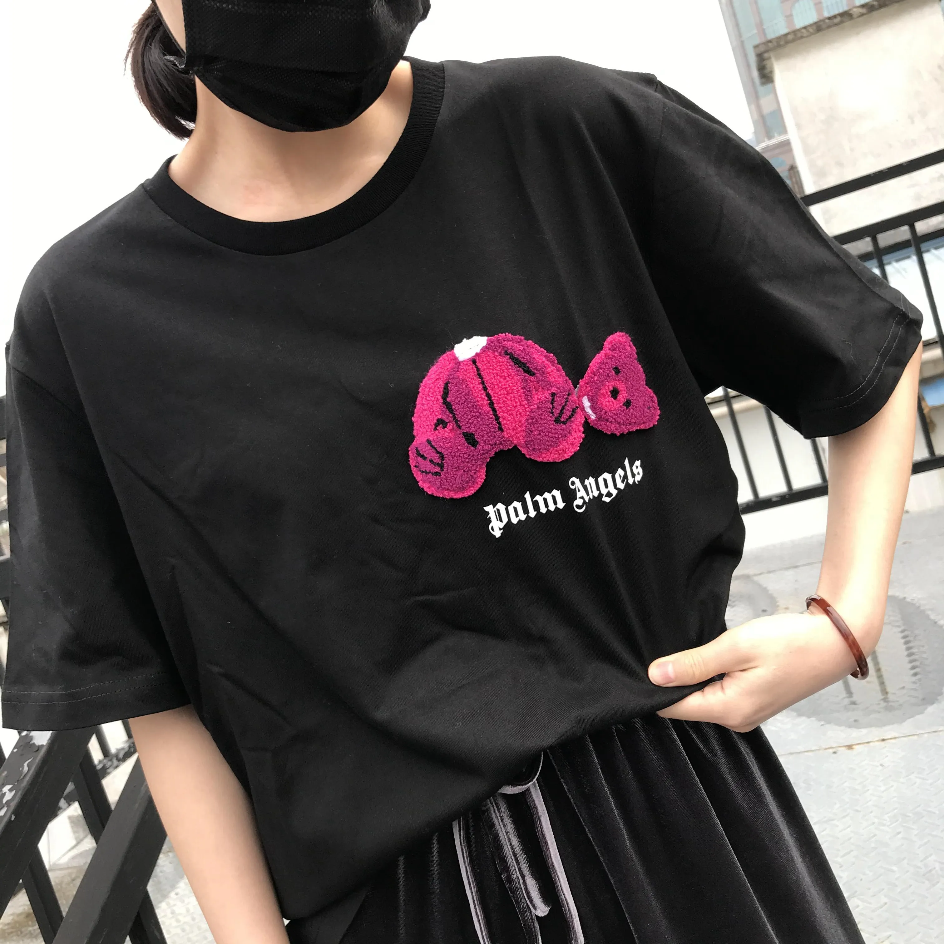 

Palm Angels 22FW guillotine bear short-sleeved PA tide brand loose round neck couple T-shirt PA-81