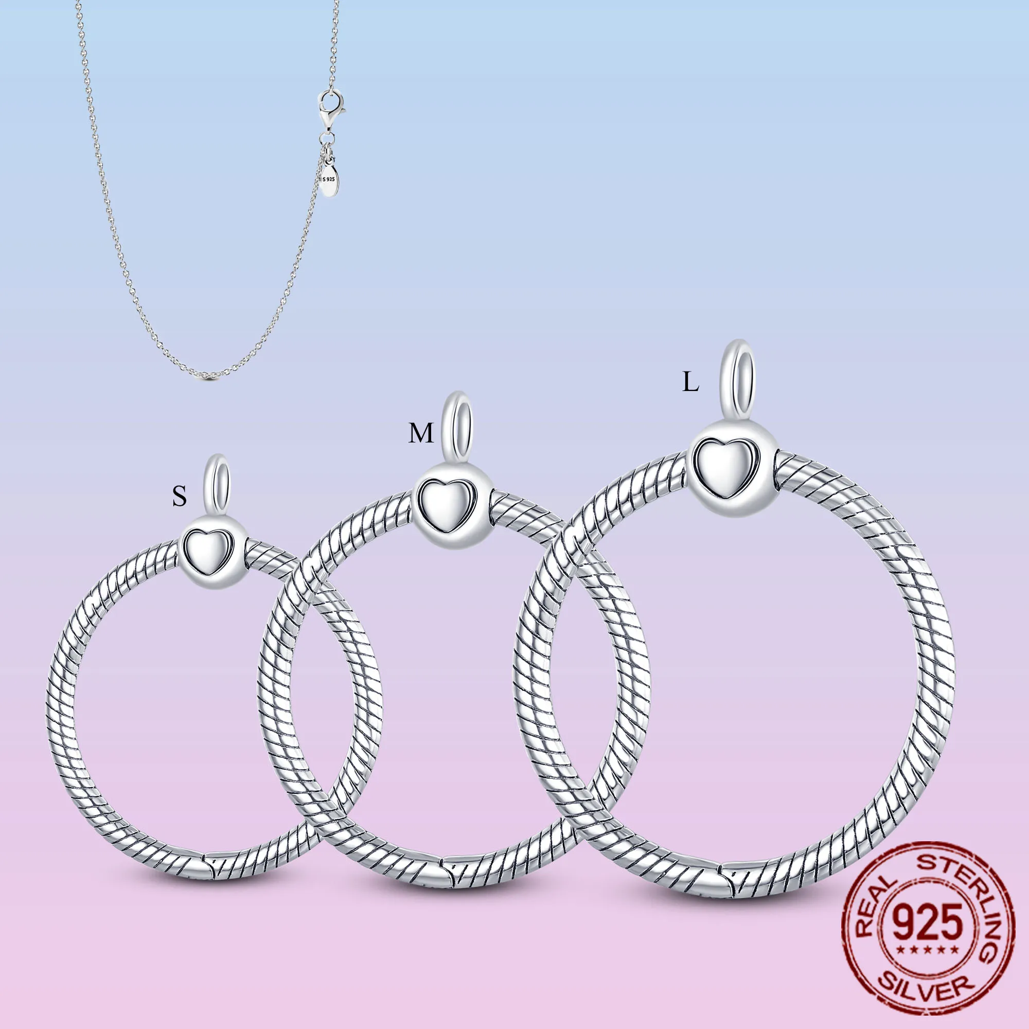 Минимализм серебро 925 пробы подвеска O Charm Fit Original ожерелье Pandora DIY для женщин