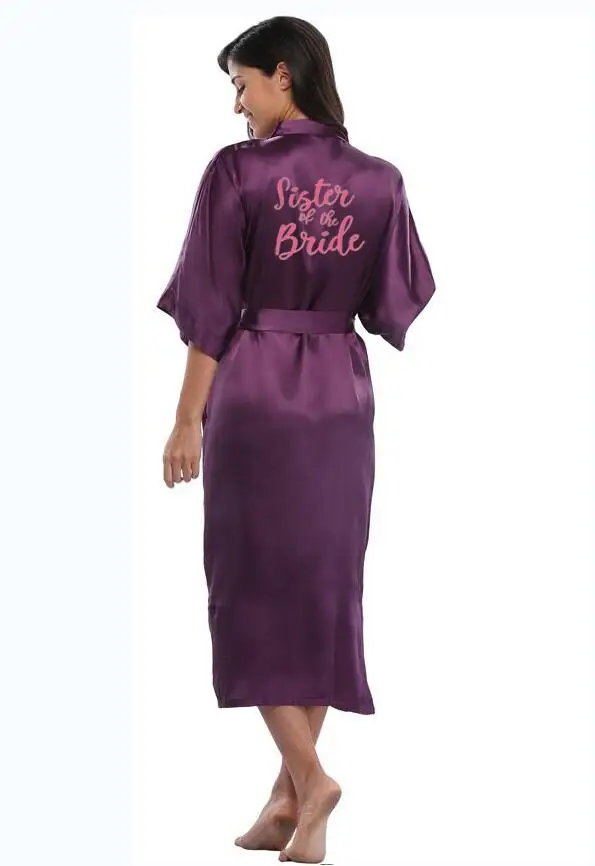 Фиолетовое Женское платье Горячая Распродажа халат из искусственного шелка