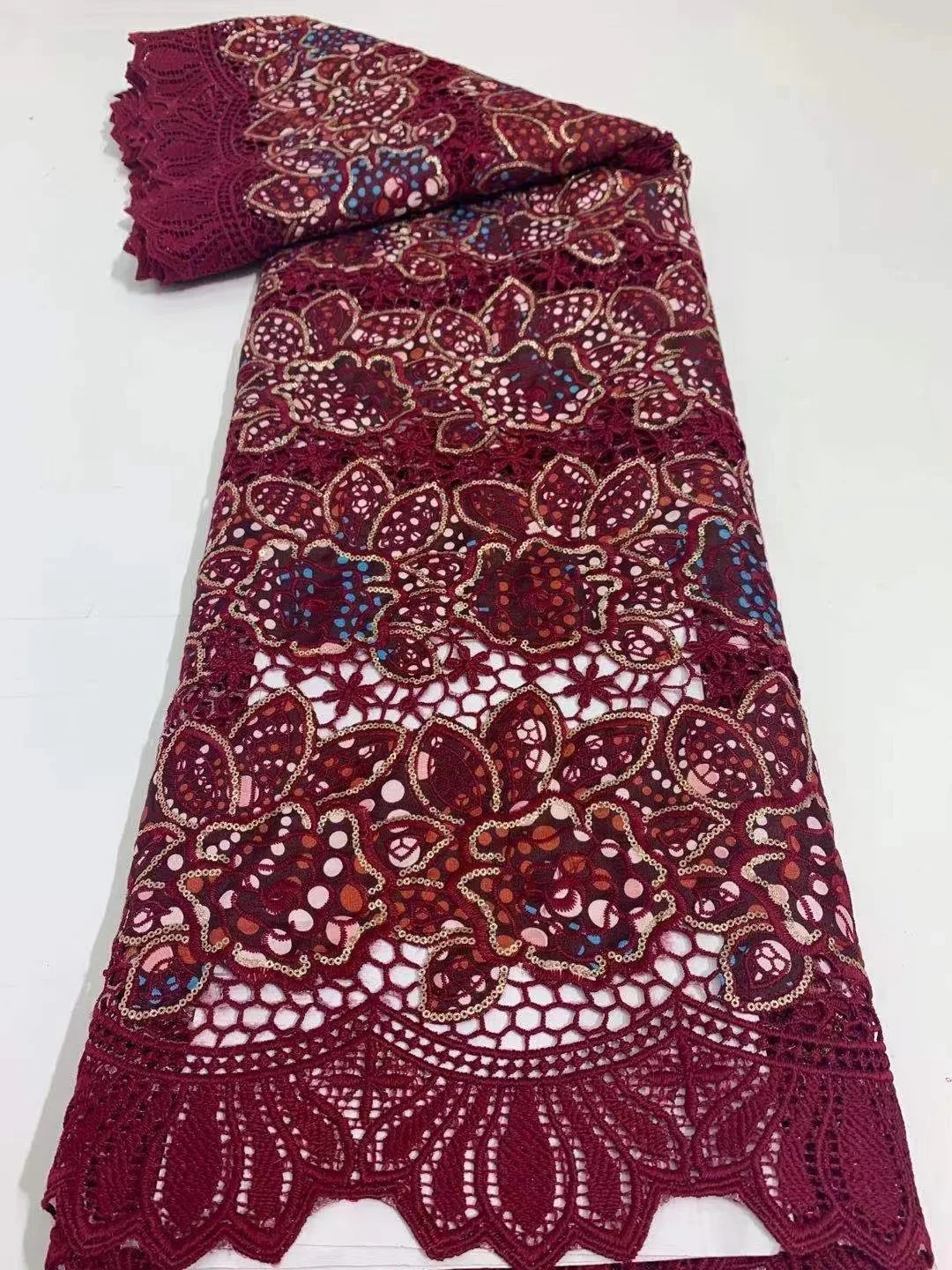 

New guipure lace Sequins Embroidered Net Lace Fabric African Lace Fabric 2021 High Quality Nigerian Lace Fabric For Women Dress