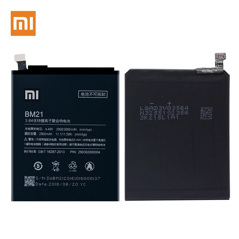 100% Оригинальная батарея BM21 для Xiaomi Redmi Note 2900/3000mAh Высокое качество мобильная