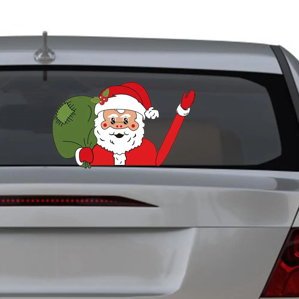 Рождественская Автомобильная наклейка Санта автомобиль задний стикер для