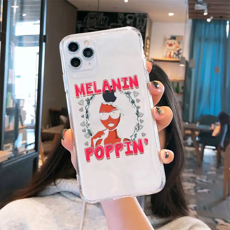 

Melanin Poppin 2bunz Aba Phone Cases Transparent for iPhone 6 7 8 11 12 s mini pro X XS XR MAX Plus se cover funda shell