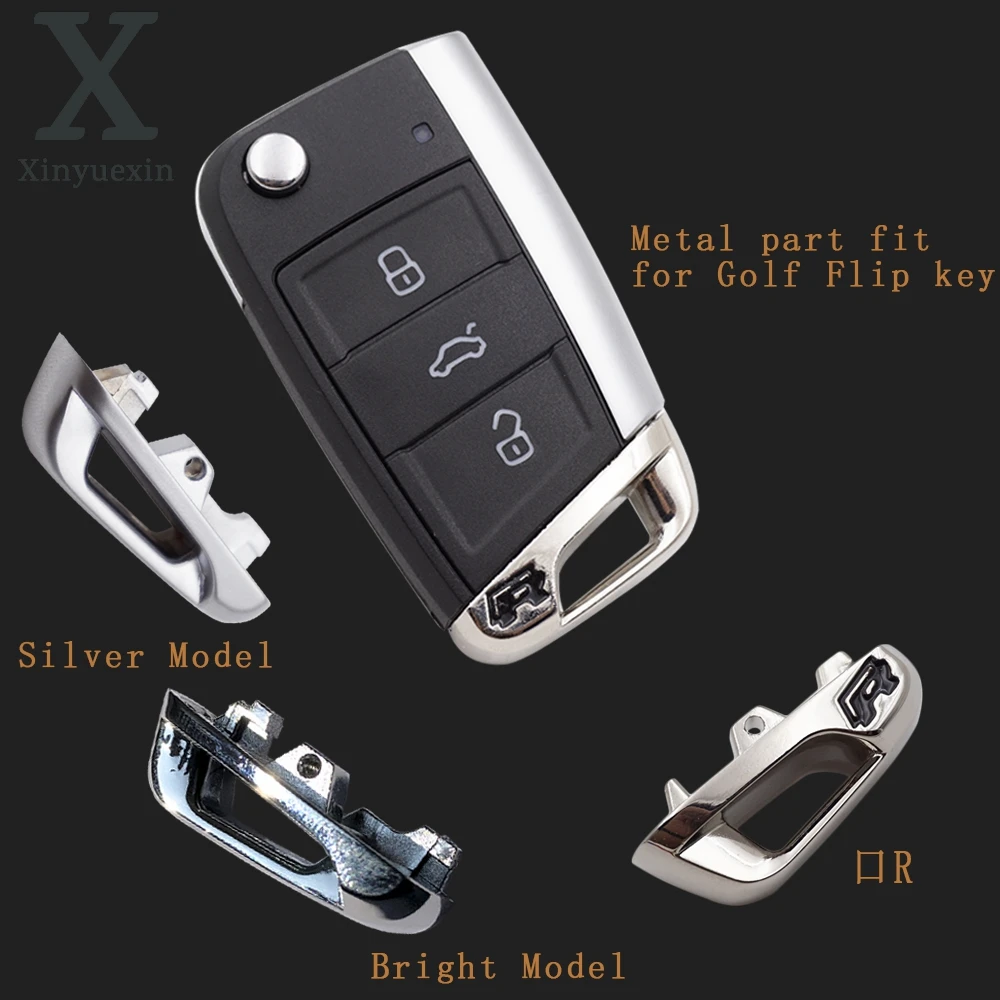 Xinyuexin авто металлический ключ часть с R логотипом для Vw Golf 7 MK7 Skoda Octavia A7 сиденья