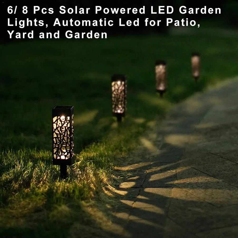Водонепроницаемые садовые светодиодные фонари на солнечной батарее 6/8