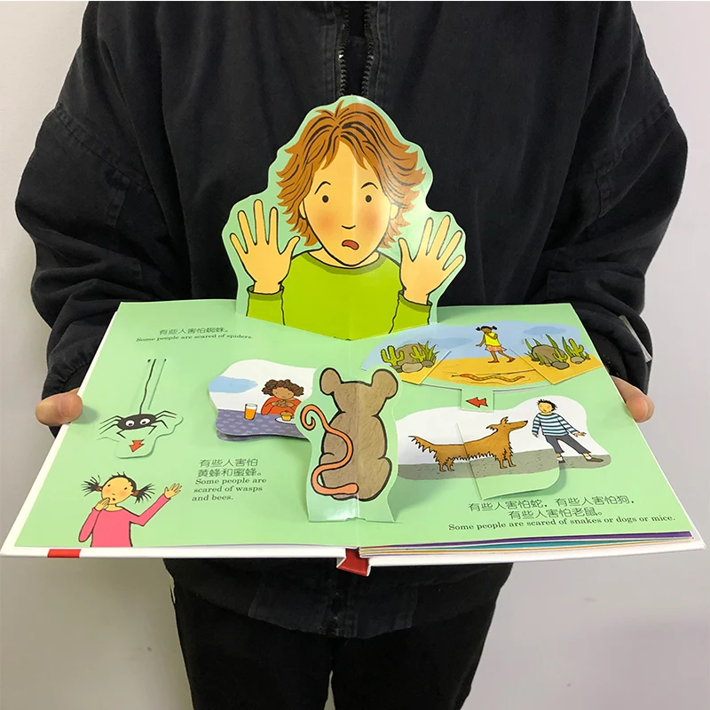 6 шт./компл. 3D книга с откидной крышкой двуязычная китайско-английским