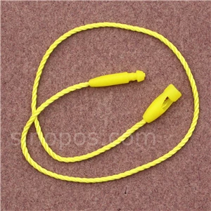 yellow nylon cord Пластиковая висячая бирка уплотнительная веревка с пулевидной вилкой, нейлоновый хлопковый шнур защелкивающаяся головка петля замок Пряжка модная сумка ценник веревка крепеж - Цвет: yellow nylon cord