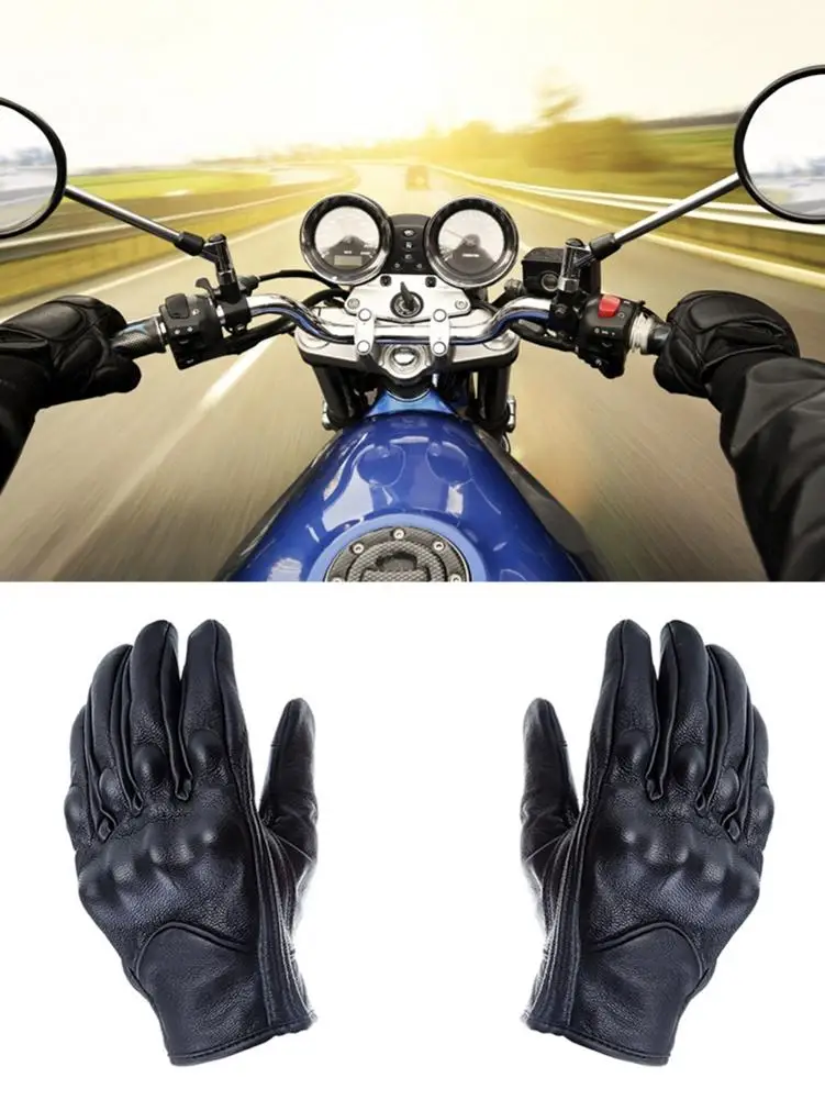 Универсальные Зимние перчатки для улицы мотоциклетные кожаные с закрытыми