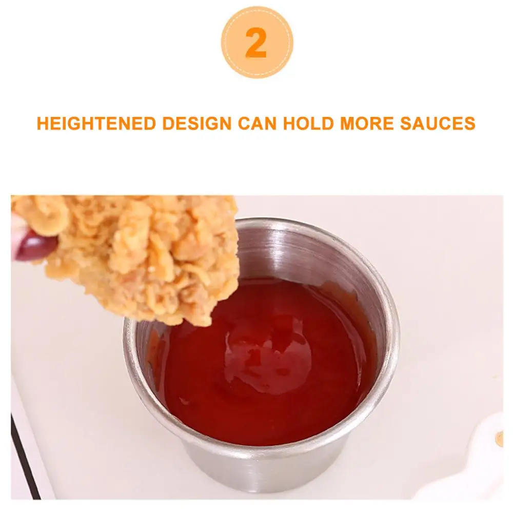 50 мл мини многоразовый чашки соуса Нержавеющая сталь Кухня погружения чаши для