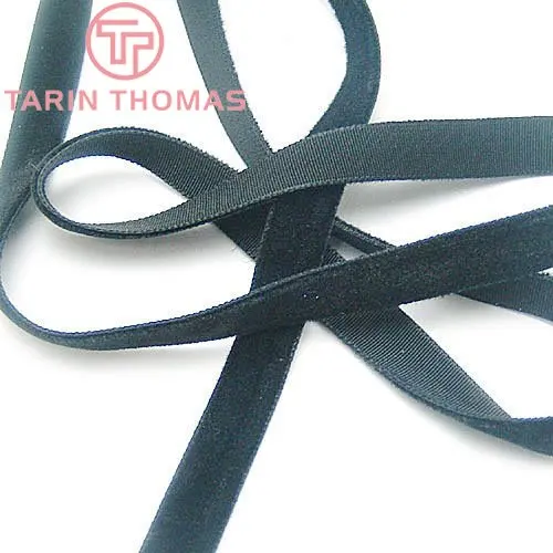 (11386) оптовая продажа черная односторонняя замшевая лента ручной работы и 10 мм 5