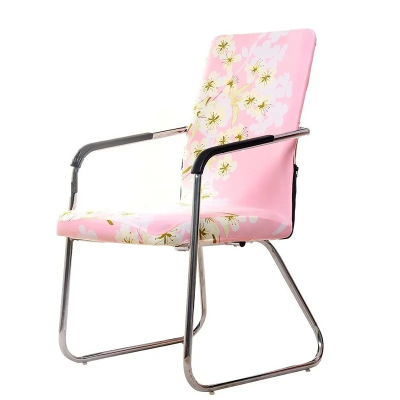 Чехол на стул с цветочным принтом для офиса чехол из спандекса вращающегося