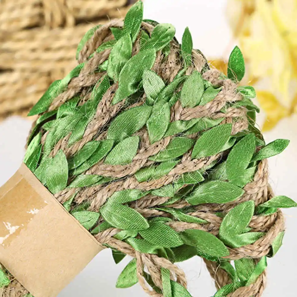 

DIY Party Birthday Green Natural Gift For Bouquet Wedding Simulation Artificial Craft Burlap Hessian Twine Accessories Ribbon