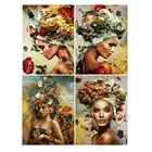 Картина из страз YI Bright 5d алмазная вышивка женская картина Стразы полностью квадратная круглая, портрет Мозаика Цветок домашний декор