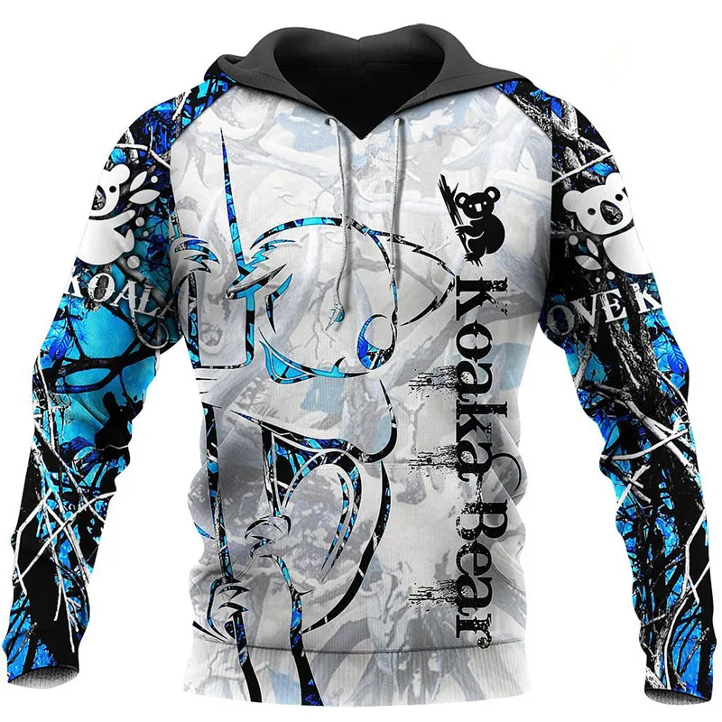 Красивые забавные толстовки Koala с 3D принтом осенняя Толстовка в стиле Харадзюку