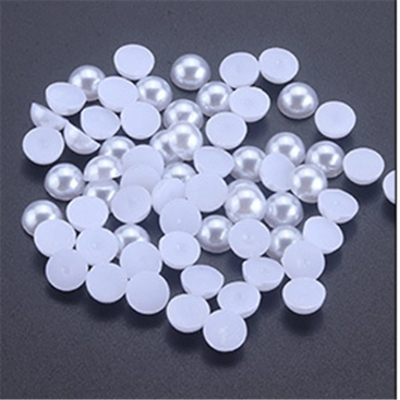 Dropship 2MM/3MM/4MM/5MM/6MM ABS Imitation Pearls Half Round Flatback Beads Beige Nail Art DIY Decoration Makeup Tools | Красота и