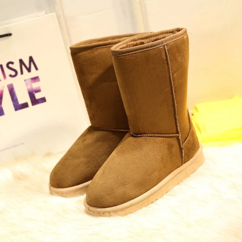 

Snow Boots Women Winter New Style Casual Thick-Soled Cotton Boots Large Size Cotton Shoes Women Plus Velvet Mid-Tube Women Boots