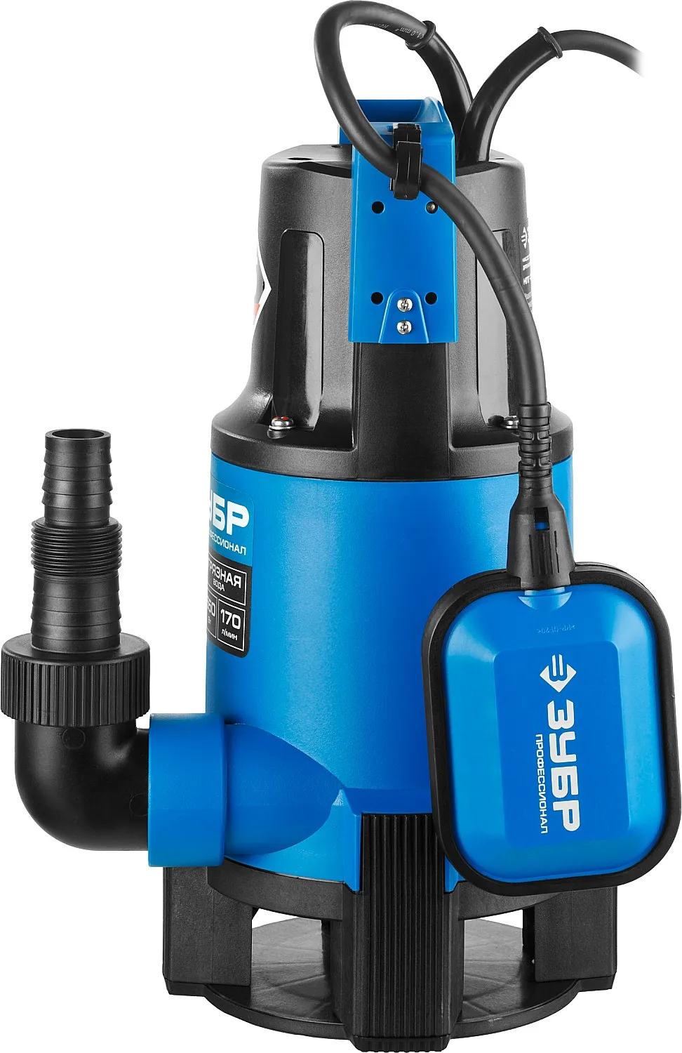 Дренажный насос для грязной воды 550 Вт 170 л/мин напор 7 м ЗУБР |