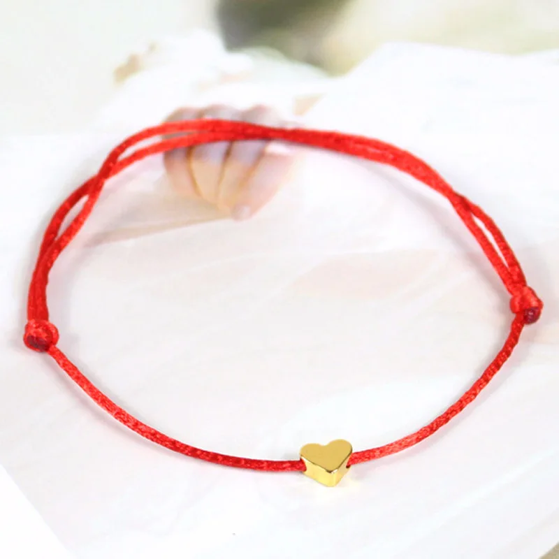 Простой браслет с подвесками черный красный цвет минималистичный Регулируемый