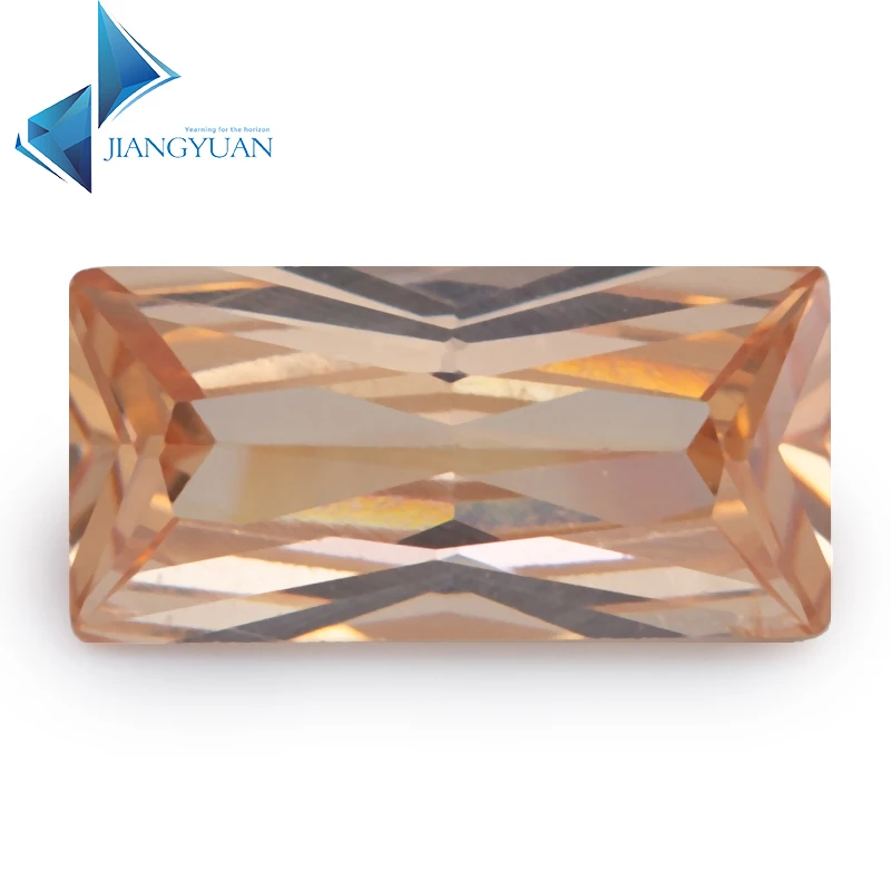 

50Pcs 3x7~6x12mm Rectangle Shape Champagne Color CZ Stone Synthetic Gems Brilliant Cut Cubic Zirconia Stone For ring