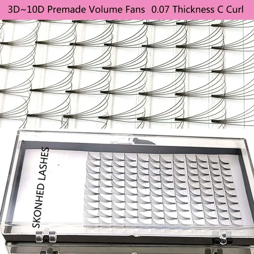 

SKONHED 12 Lines 3D~10D Russian Premade Volume Fans Eyelashes Extension C Curl 0.07 Thickness Heat Bonded Eyelashes Makeup Tools