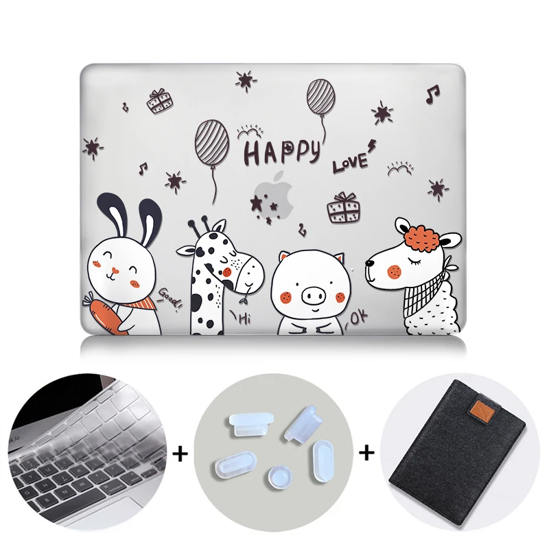 MTT милый мультяшный чехол для macbook air Pro retina 11 12 13 15 Touch Bar Кристальный жесткий чехол для macbook air 13 дюймов чехол для ноутбука - Цвет: MB04