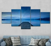 star lake dock serenity 5 piece wall art canvas print hd print poster paintings oil painting living room home decor pictures