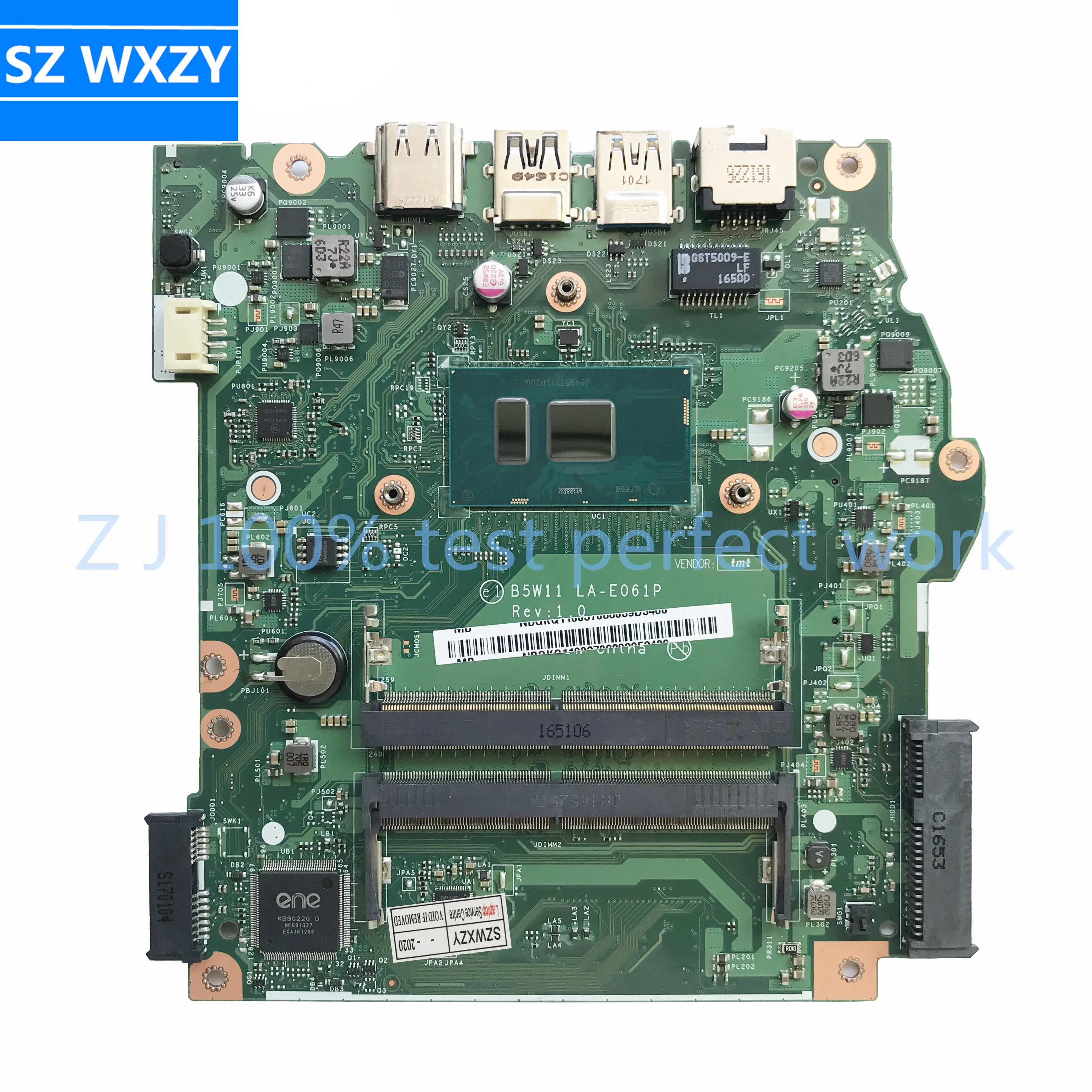 Оригинальная материнская плата для ноутбука ACER Aspire ES1 572 NBGKQ11001 B5W11 LA E061P с SR2ZW I3 7100U