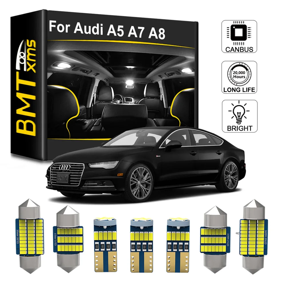 

BMTxms New Car LED Interior Lights Kit Canbus For Audi A5 S5 RS5 B8 8T A7 S7 RS7 4G A8 S8 D2 D3 4D Coupe Sportback No Error Lamp
