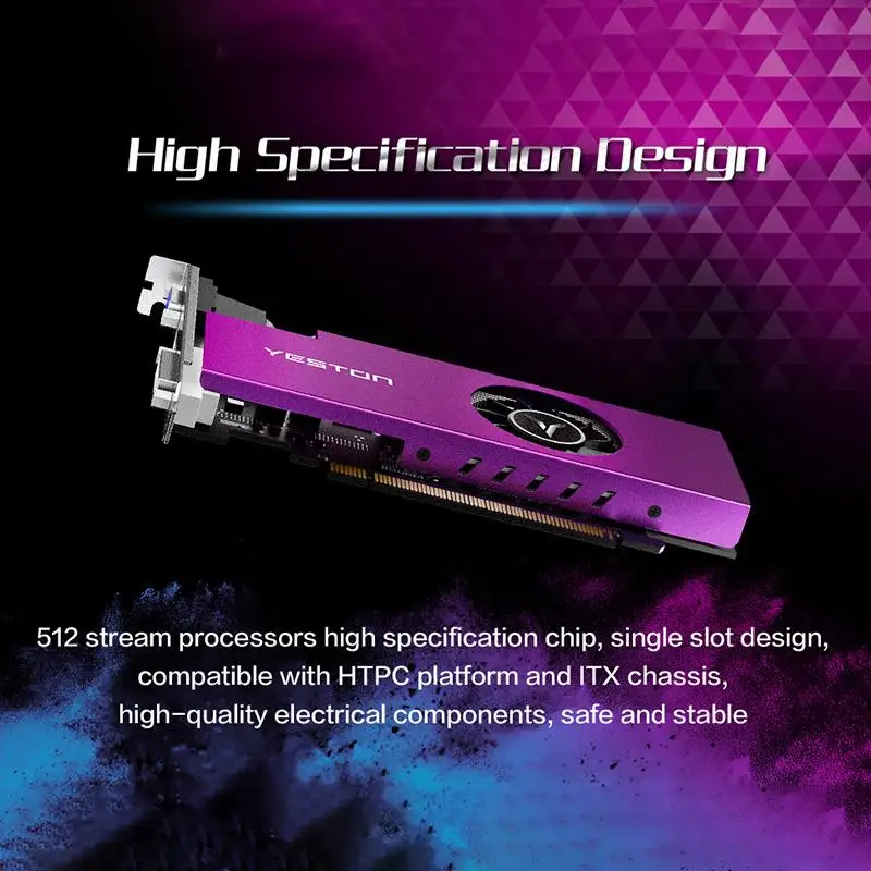 Verkaufen Original Yeston RX550-4G D5 LP Grafikkarten Radeon Chill 4GB Speicher GDDR5 128Bit 512Unite 6000MHz VGA HDMI-interface DVI-D GPU
